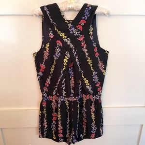 BCBG Black Floral Romper